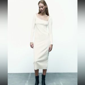 Zara Asymmetric Ribbed Dress